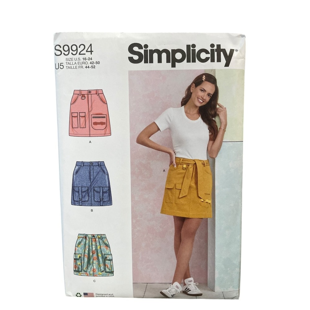 Simplicity Sewing Pattern S9924 Misses Cargo Skirt 16-24 Multi Modern Utility